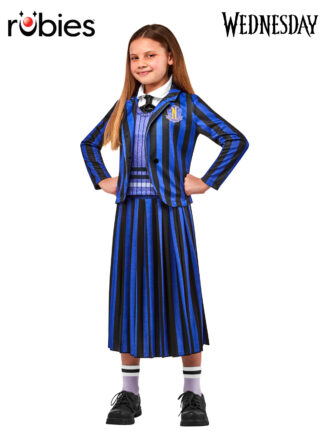 WEDNESDAY NEVERMORE BLUE DELUXE COSTUME (NETFLIX), CHILD