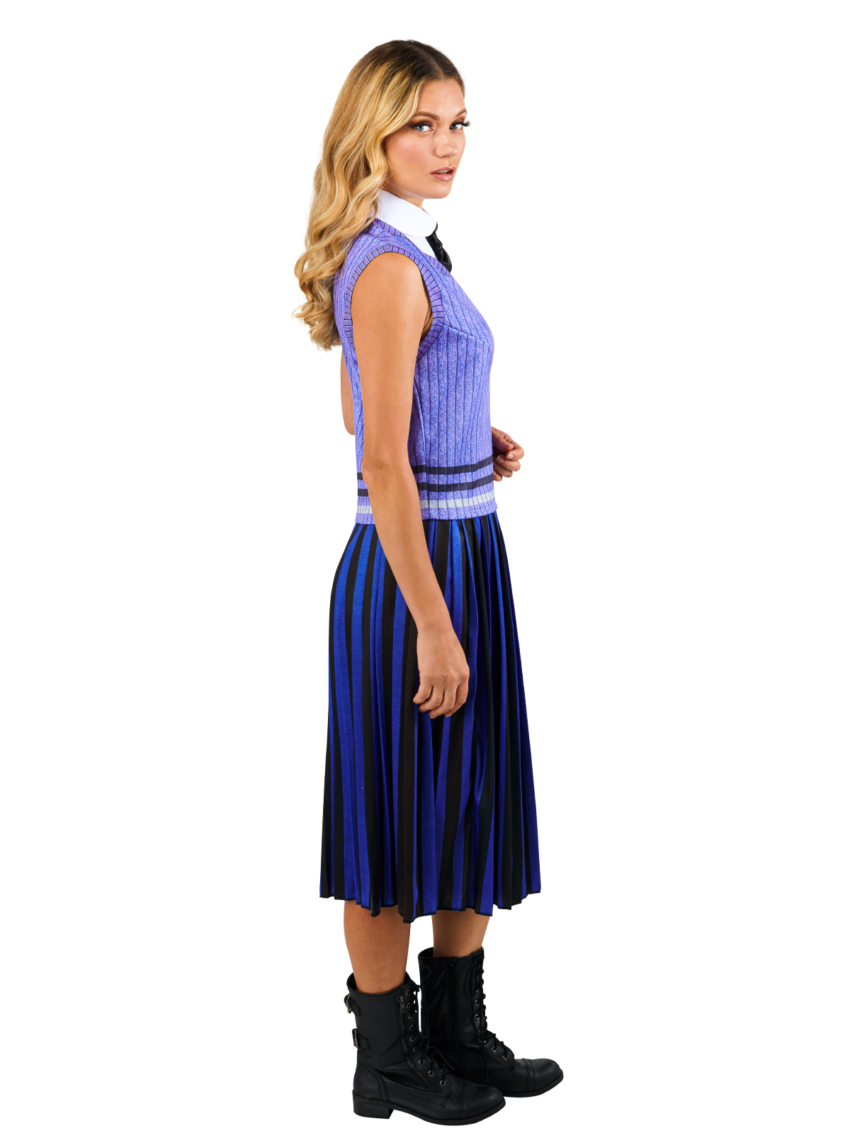 WEDNESDAY NEVERMORE DELUXE BLUE COSTUME (NETFLIX), ADULT - Image 2