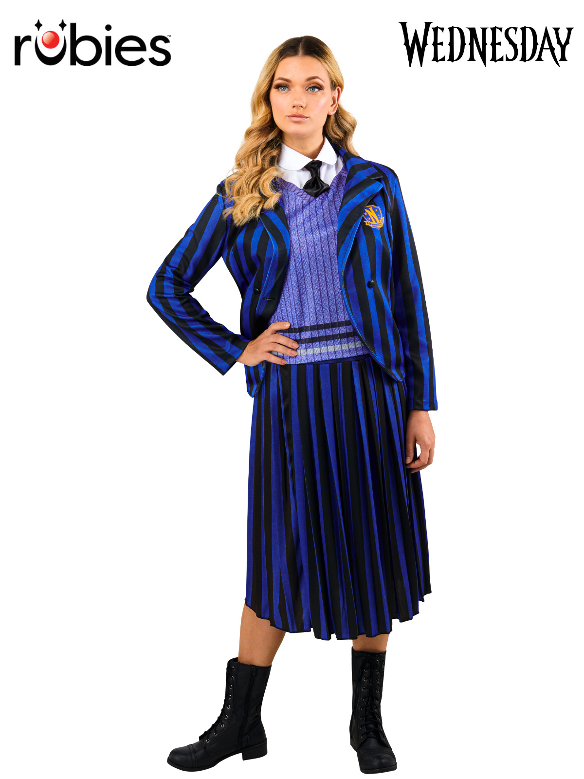 WEDNESDAY NEVERMORE DELUXE BLUE COSTUME (NETFLIX), ADULT