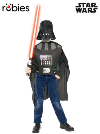 DARTH VADER COSTUME TOP, MASK & LIGHTSABER SET - CHILD