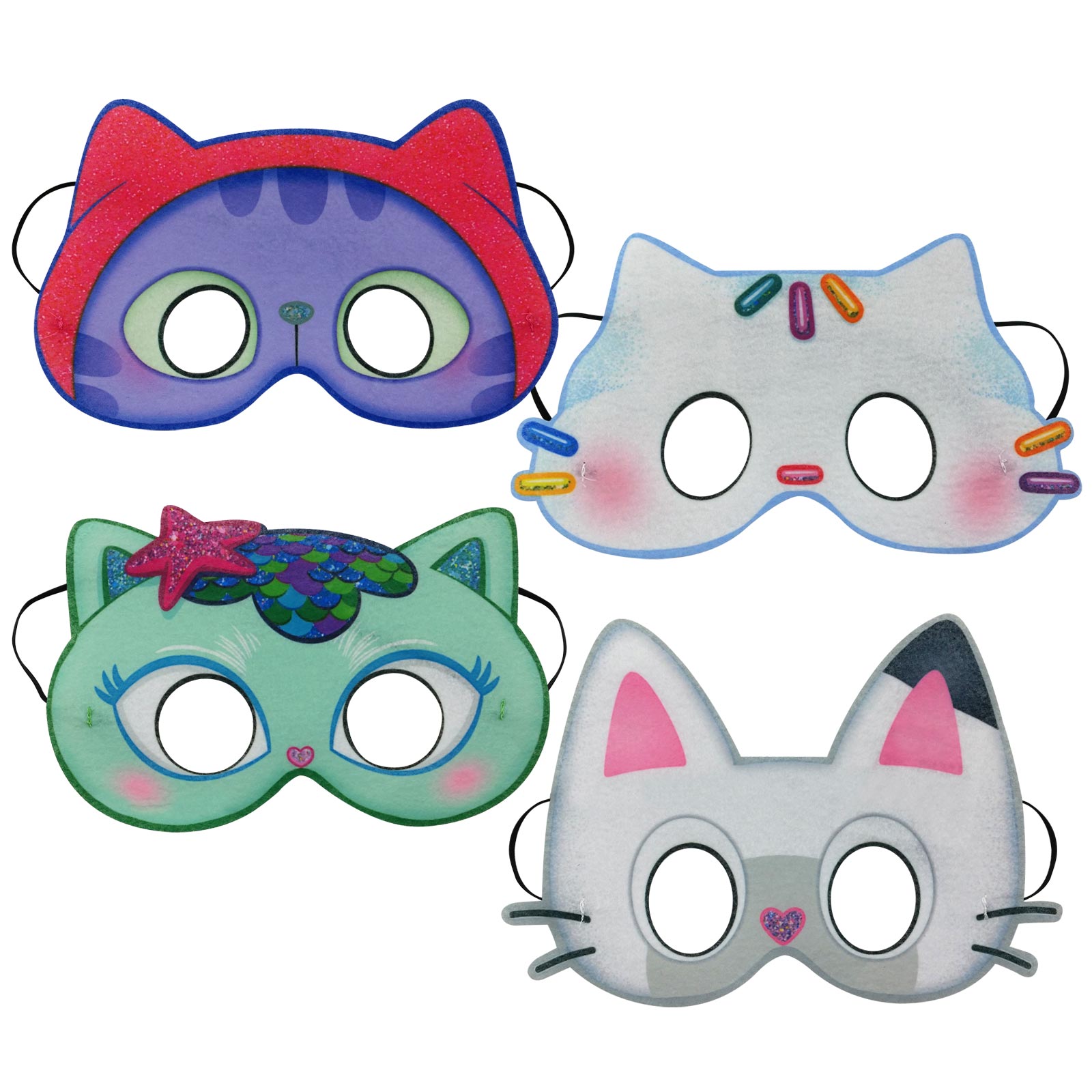 GABBY'S DOLLHOUSE FELT MASK ASSORTMENT 4PK SIZE 3+ - Image 6