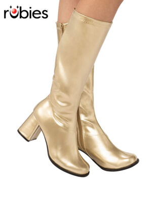 GO GO BOOTS, GOLD - ADULT