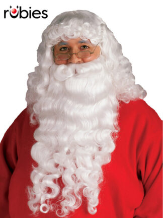 SANTA PLUSH BEARD & WIG SET - ADULT