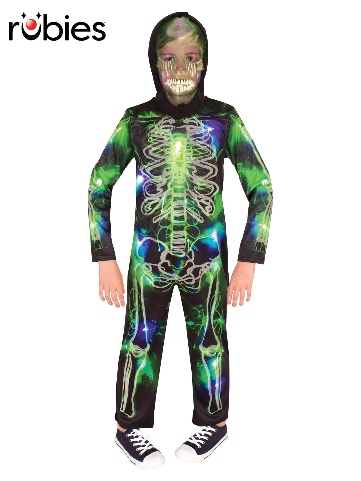 SPOOKY GLOW IN THE DARK SKELETON COSTUME, CHILD