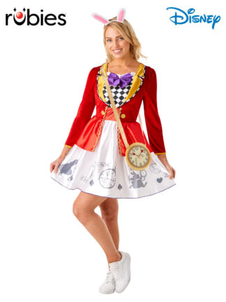 WHITE RABBIT ALICE IN WONDERLAND LADIES COSTUME, ADULT