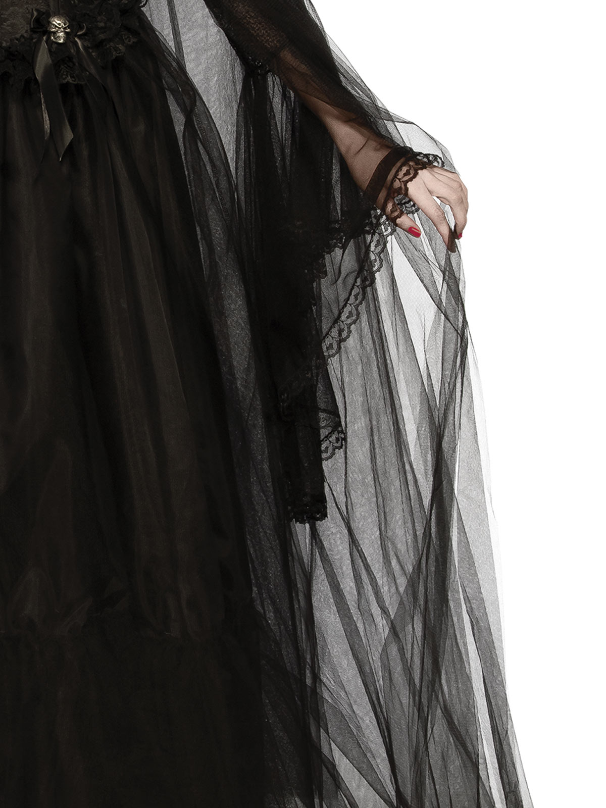 BLACK HOODED CAPE, ADULT - Image 3