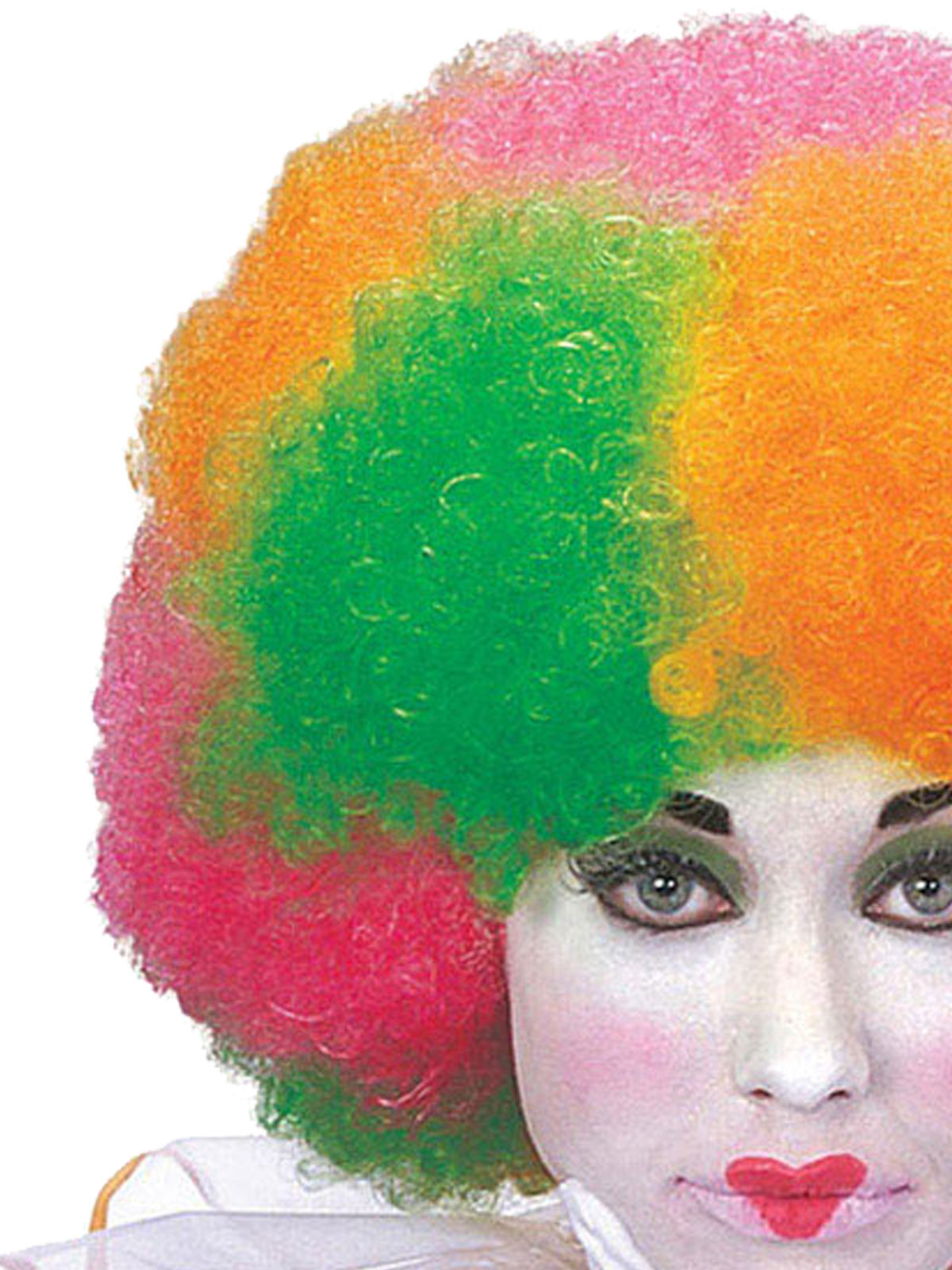 CLOWN MULTI COLOUR NEON WIG - ADULT - Image 2