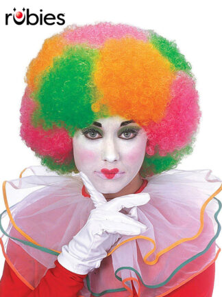 CLOWN MULTI COLOUR NEON WIG - ADULT