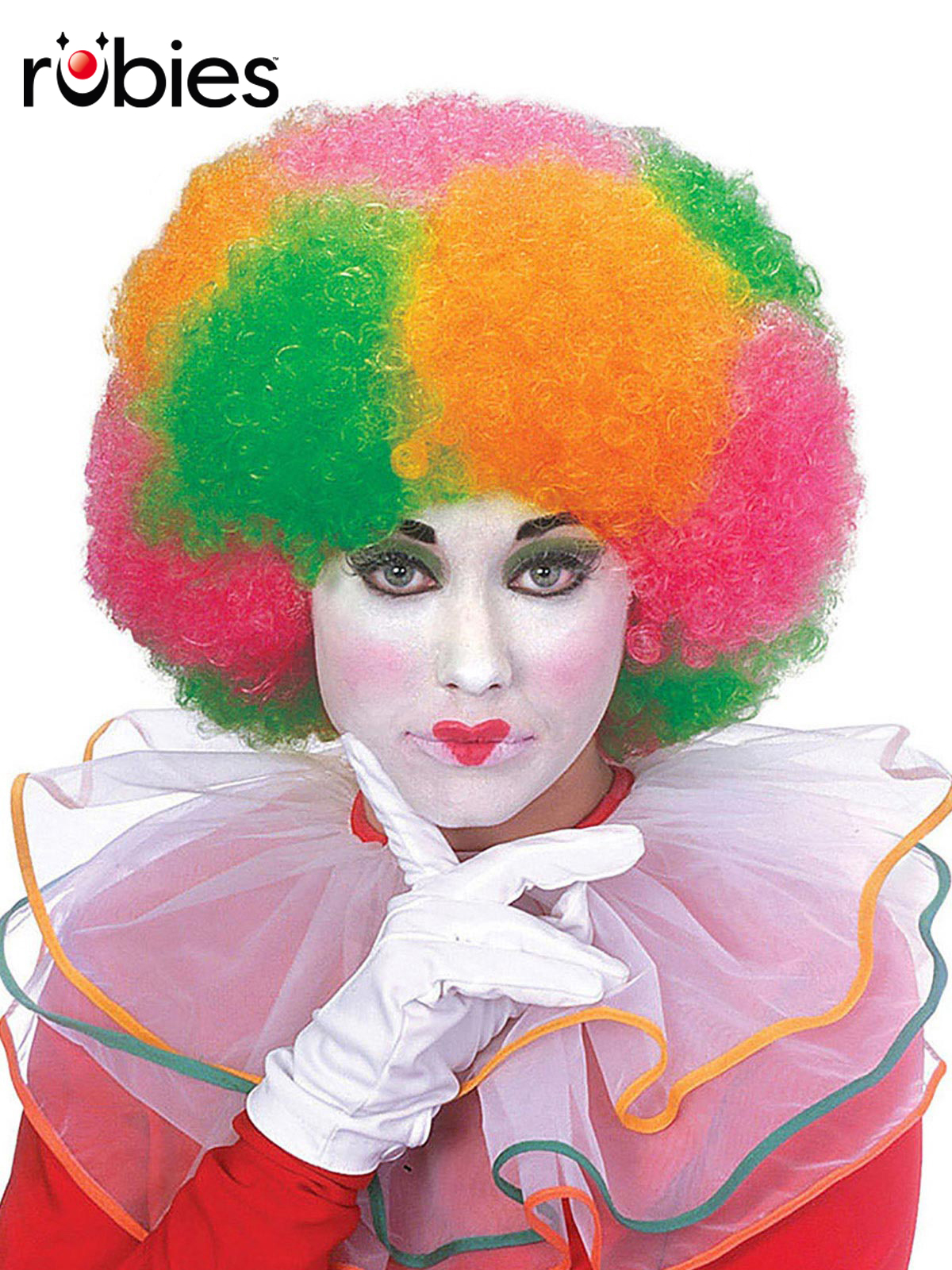 CLOWN MULTI COLOUR NEON WIG - ADULT