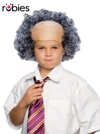 BALD WIG WITH GREY CURLY SIDES - CHILD