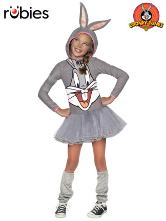 BUGS BUNNY GIRLS HOODED COSTUME, CHILD