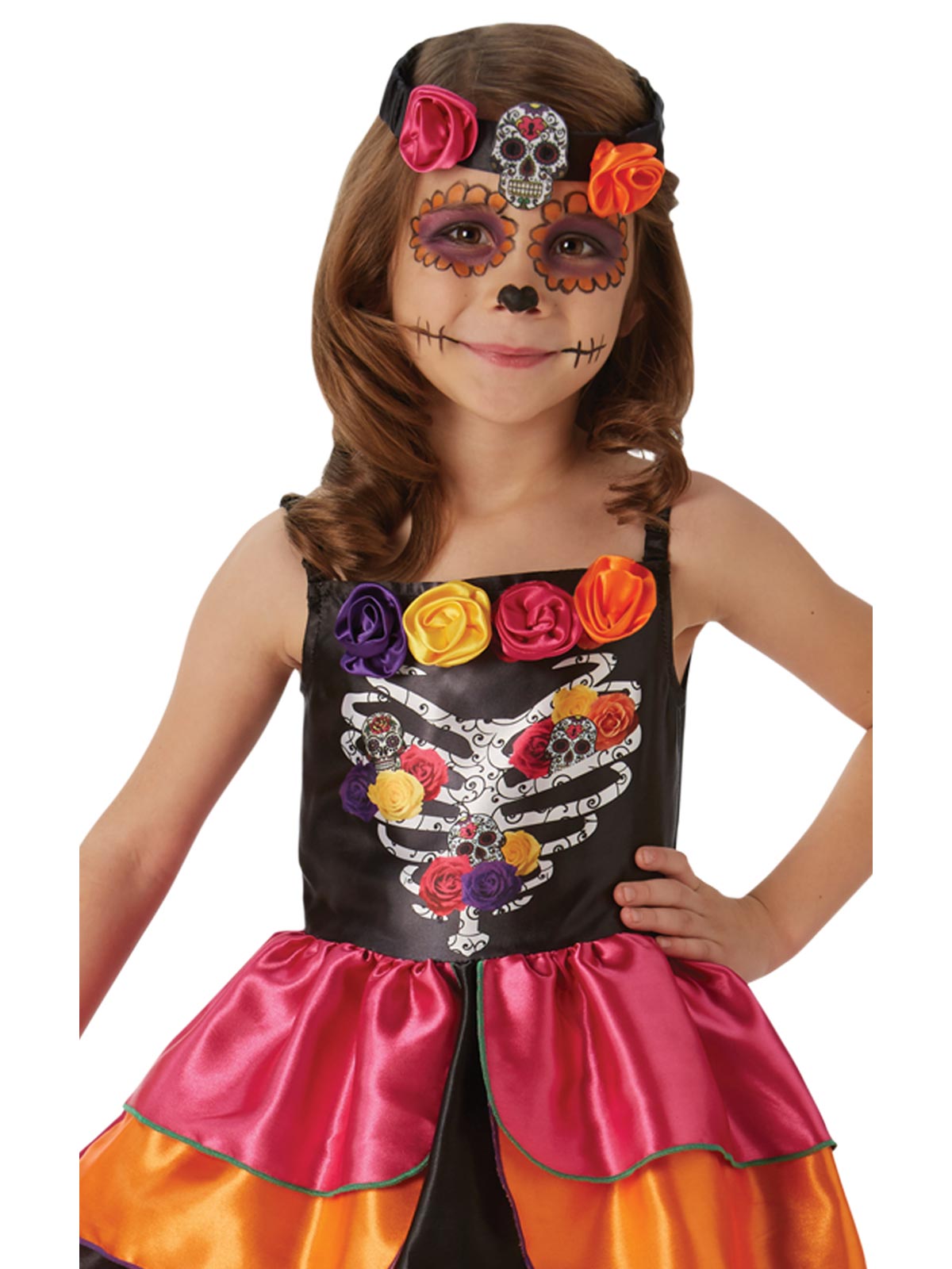 SUGAR SKULL DAY OF THE DEAD COSTUME, CHILD - Image 3