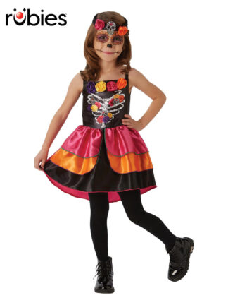 SUGAR SKULL DAY OF THE DEAD COSTUME, CHILD