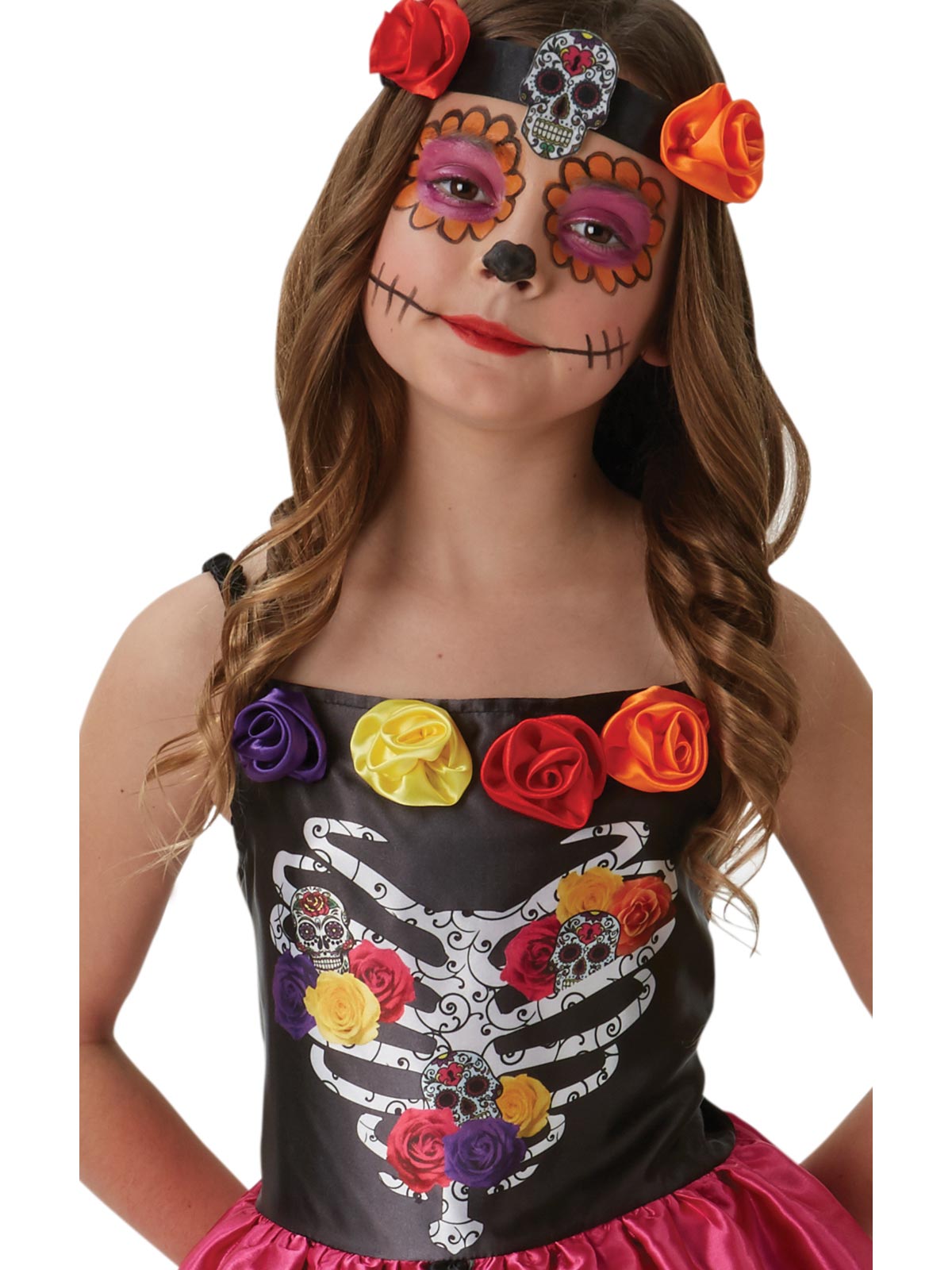 SUGAR SKULL DAY OF THE DEAD COSTUME, CHILD - Image 3