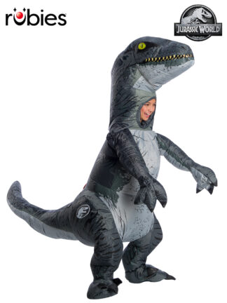 VELOCIRAPTOR BLUE INFLATABLE COSTUME, CHILD