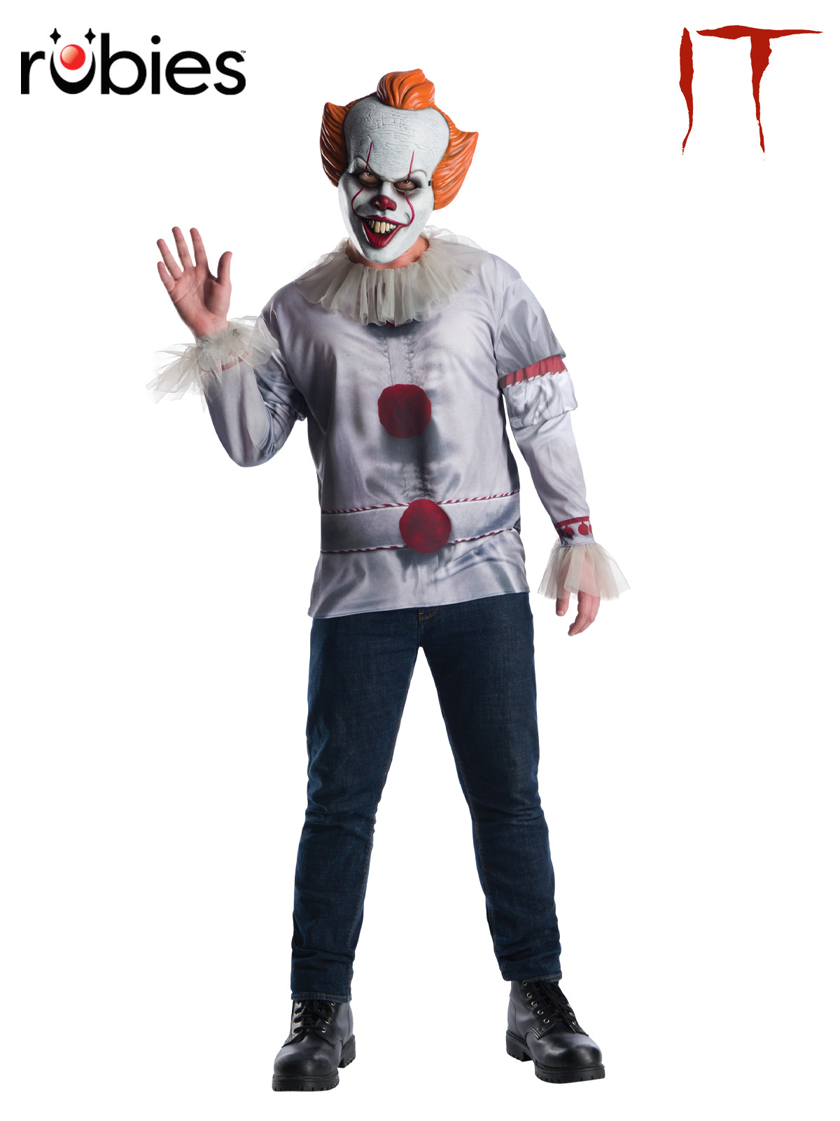 PENNYWISE 'IT' COSTUME TOP, ADULT