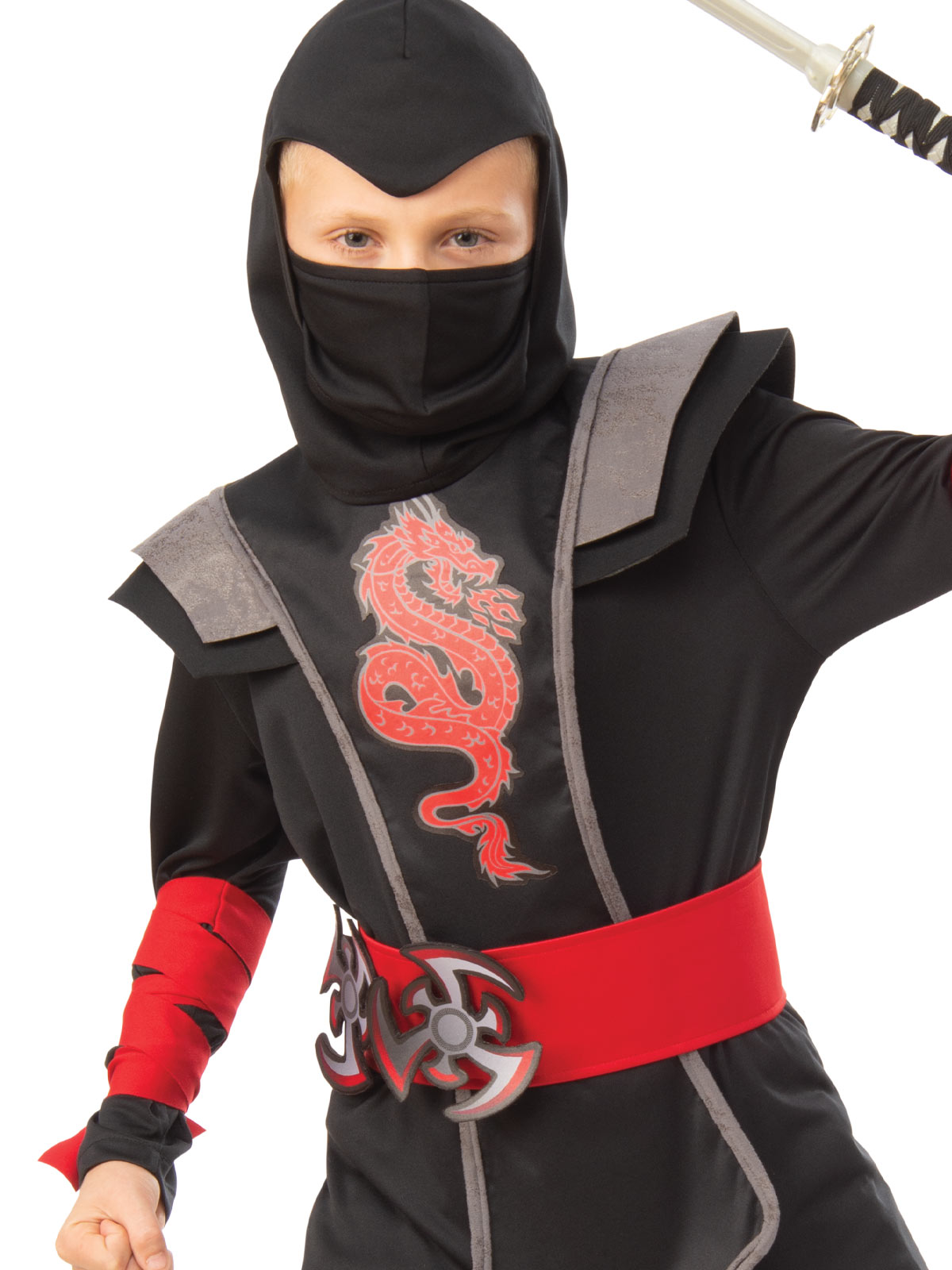 RED NINJA BOY COSTUME, CHILD - Image 2