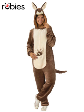 KANGAROO FURRY ONESIE COSTUME, ADULT