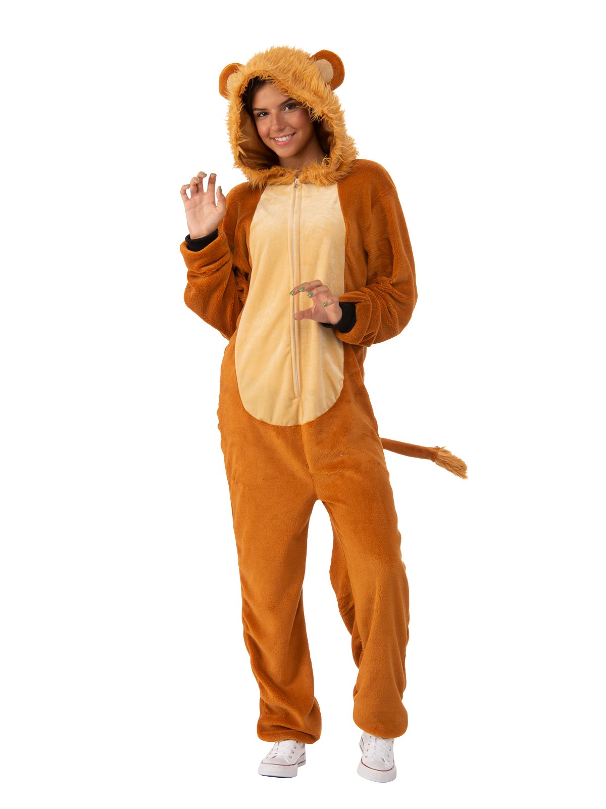 LION FURRY ONESIE COSTUME, ADULT - Image 2
