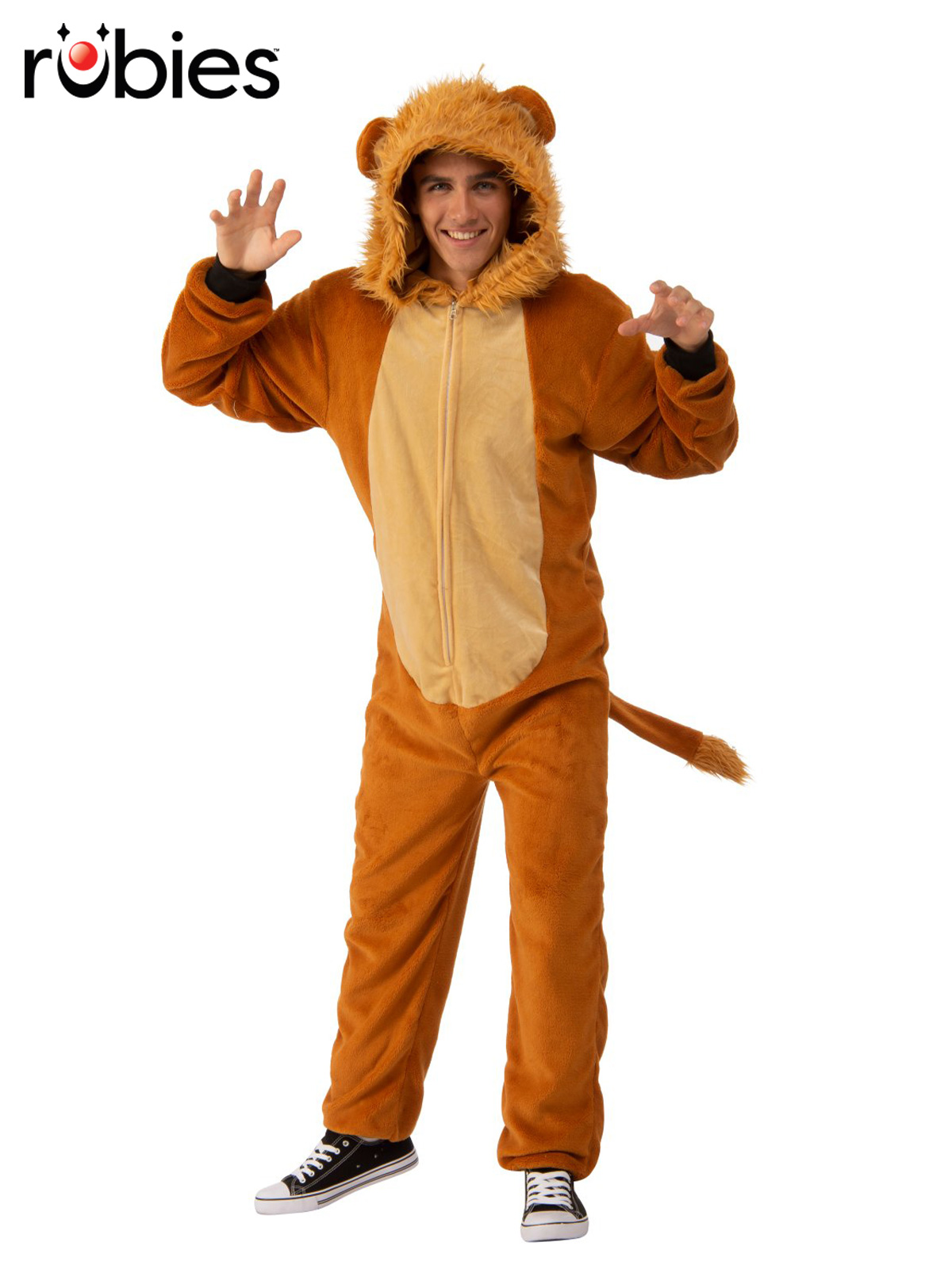 LION FURRY ONESIE COSTUME, ADULT