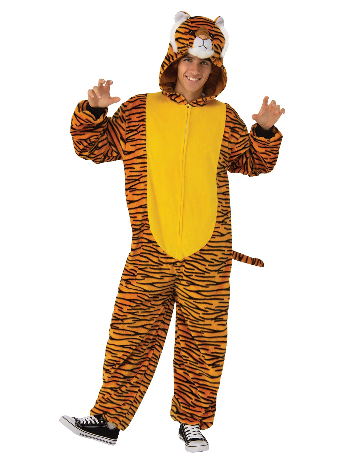 TIGER FURRY ONESIE COSTUME, ADULT - Image 2