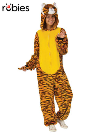 TIGER FURRY ONESIE COSTUME, ADULT