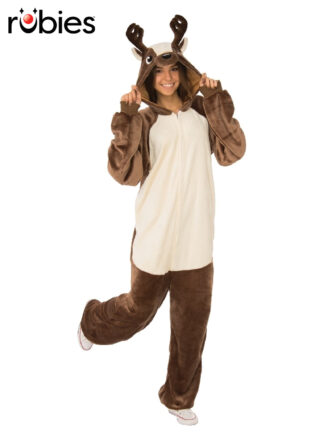 REINDEER FURRY ONESIE COSTUME, ADULT