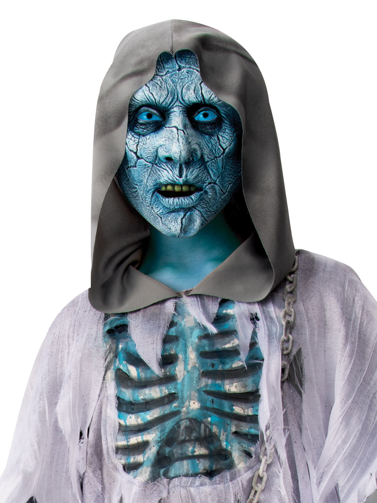 WHITE DEMON HOODED ROBE COSTUME, CHILD - Image 2
