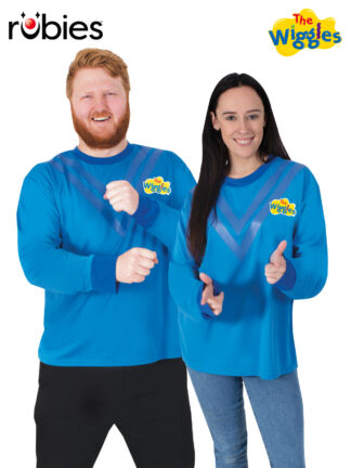 BLUE WIGGLE COSTUME TOP, ADULT
