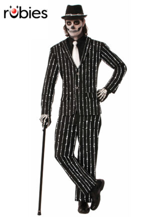 SKELETON BONE PIN STRIPE SUIT, ADULT
