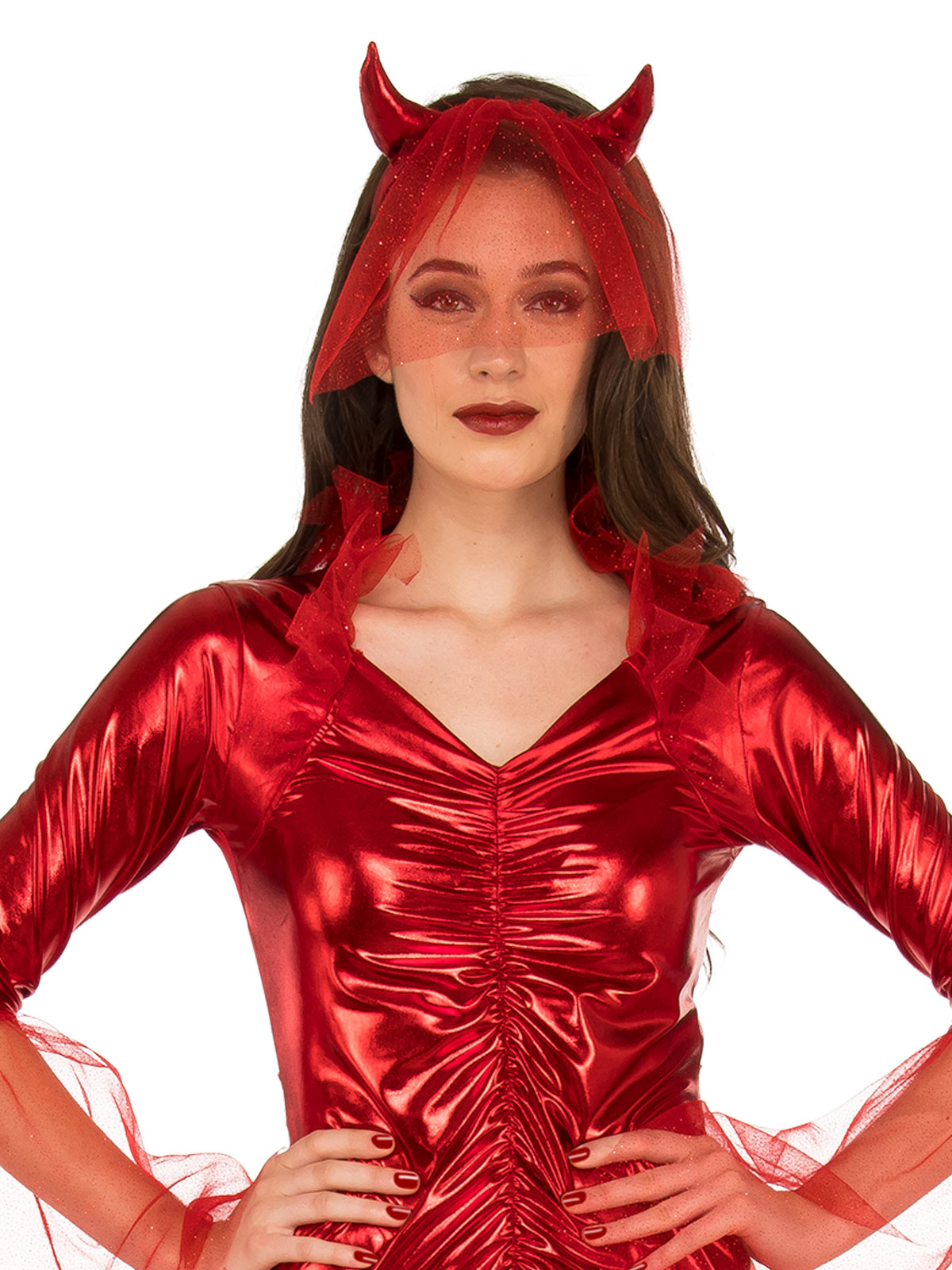 RED DEVIL BRIDE COSTUME, ADULT - Image 2