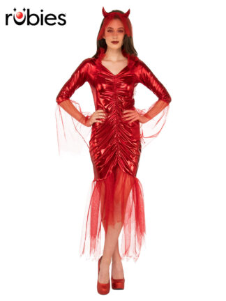 RED DEVIL BRIDE COSTUME, ADULT