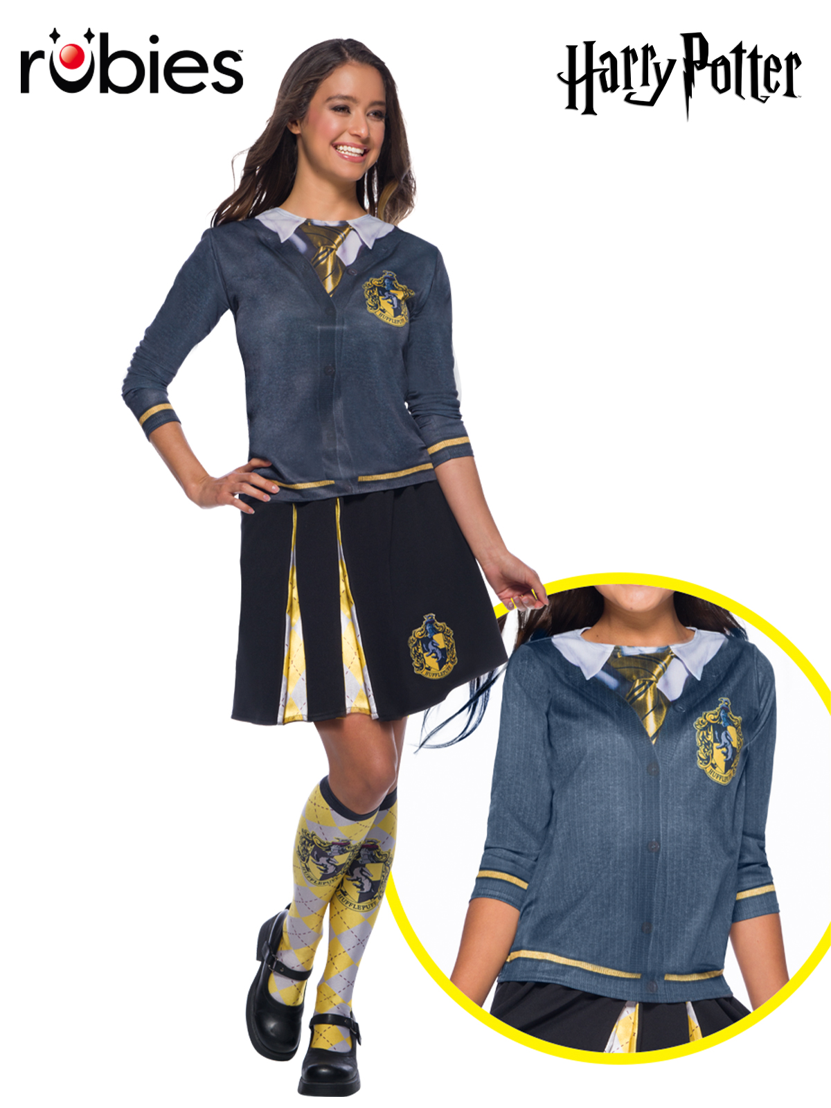 HUFFLEPUFF COSTUME TOP, ADULT