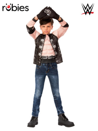 AJ STYLES COSTUME TOP AND GLOVES, CHILD